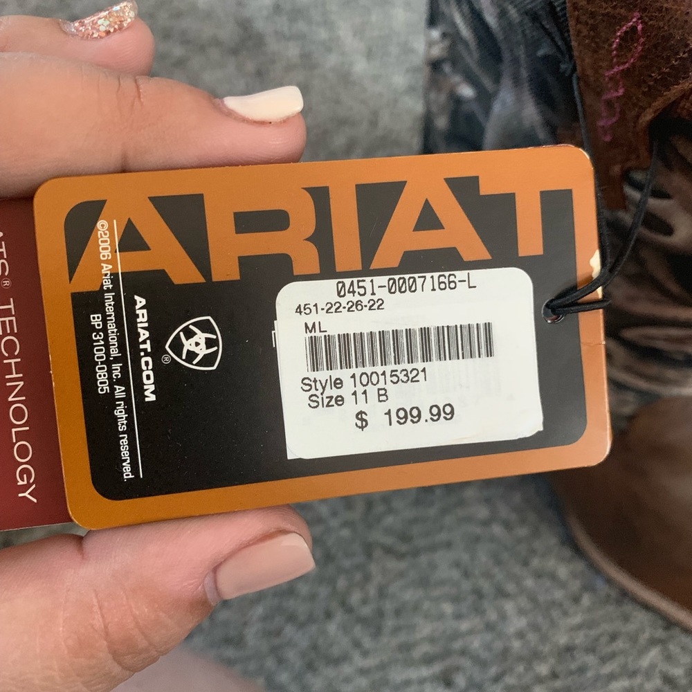Square Toe, Camo Shaft Ariat Cowboy Boots, 11B - Picture 6 of 6